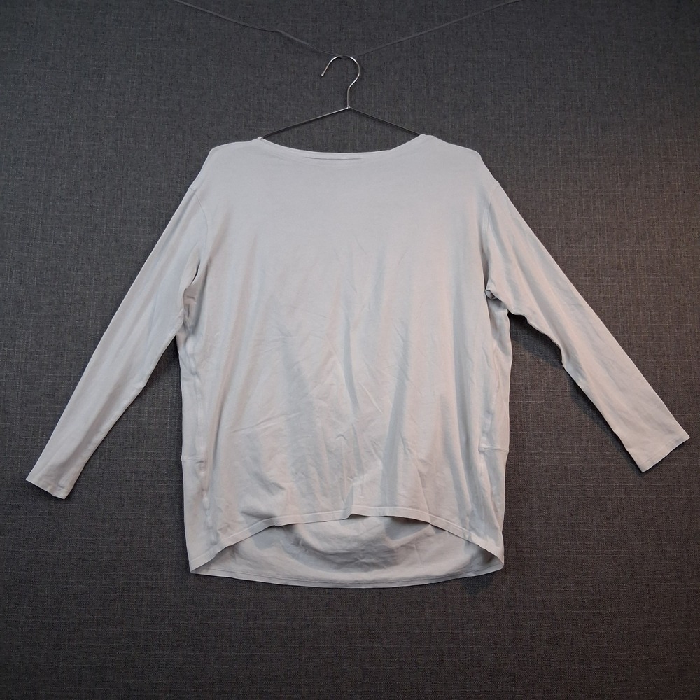Lululemon Long Sleeve Relaxed Boat Neck Top Gray Seam Detail 0732